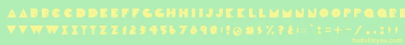 CrackmanFront-fontti – keltaiset fontit vihreällä taustalla