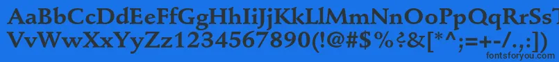 StempelschneidlerstdBold-Schriftart – Schwarze Schriften auf blauem Hintergrund