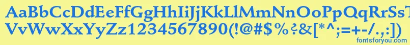 StempelschneidlerstdBold Font – Blue Fonts on Yellow Background