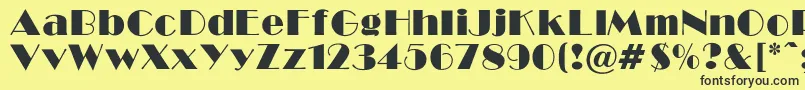 BroadwayNormalRegular Font – Black Fonts on Yellow Background