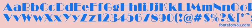 BroadwayNormalRegular Font – Blue Fonts on Pink Background