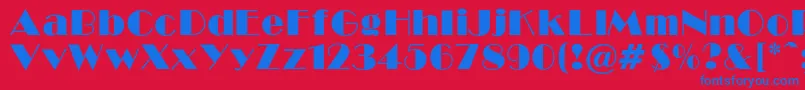 BroadwayNormalRegular Font – Blue Fonts on Red Background