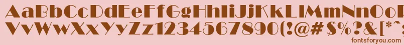 BroadwayNormalRegular Font – Brown Fonts on Pink Background