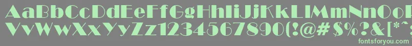 BroadwayNormalRegular Font – Green Fonts on Gray Background
