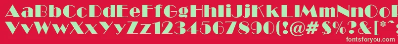 BroadwayNormalRegular Font – Green Fonts on Red Background