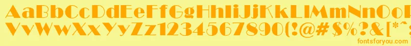 BroadwayNormalRegular Font – Orange Fonts on Yellow Background