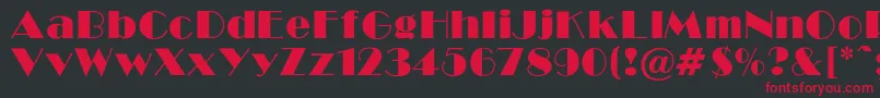 BroadwayNormalRegular Font – Red Fonts on Black Background