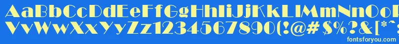 BroadwayNormalRegular Font – Yellow Fonts on Blue Background