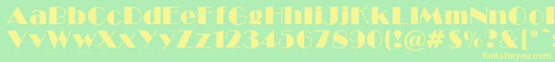 BroadwayNormalRegular Font – Yellow Fonts on Green Background