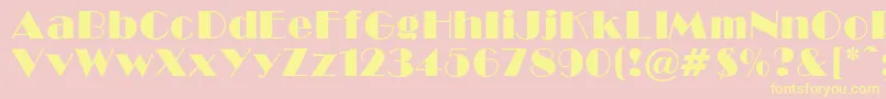 BroadwayNormalRegular Font – Yellow Fonts on Pink Background