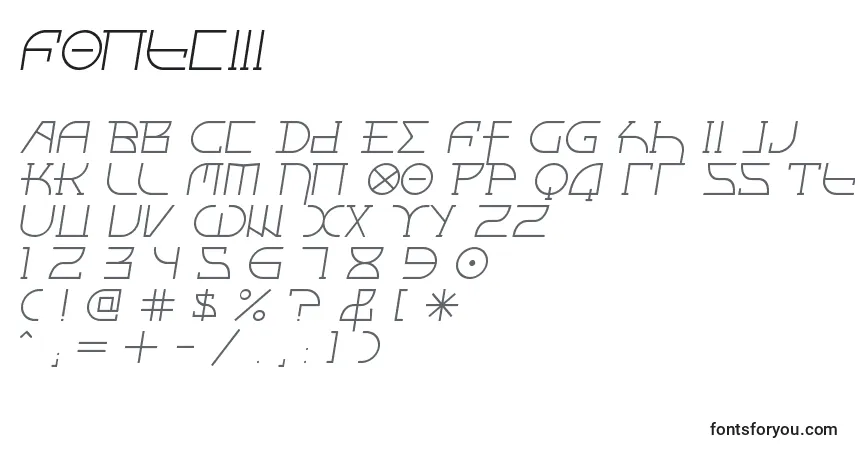 Fontciii font – alphabet, numbers, special characters