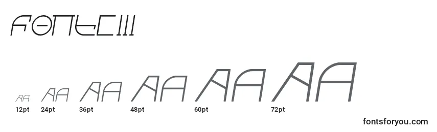 Fontciii font sizes