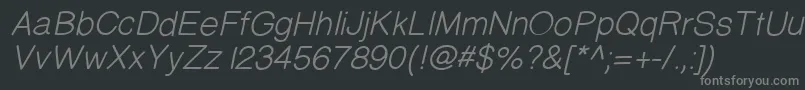 Prinsesstartamediumitalicdemo Font – Gray Fonts on Black Background