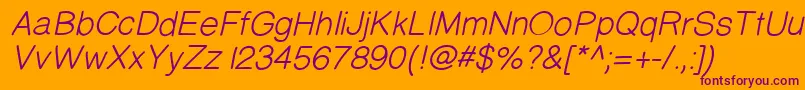 Prinsesstartamediumitalicdemo Font – Purple Fonts on Orange Background