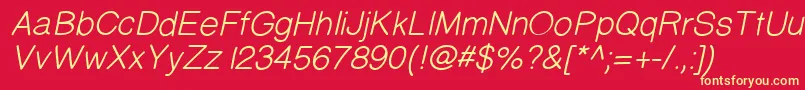 Prinsesstartamediumitalicdemo Font – Yellow Fonts on Red Background