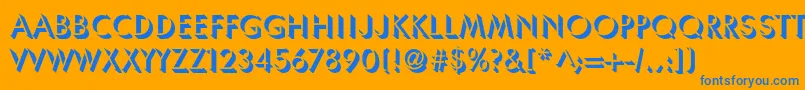 Umbrastd-Schriftart – Blaue Schriften auf orangefarbenem Hintergrund