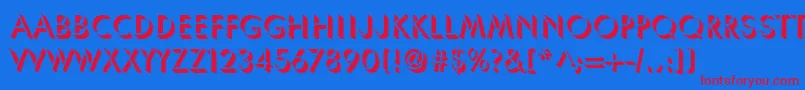 Umbrastd Font – Red Fonts on Blue Background