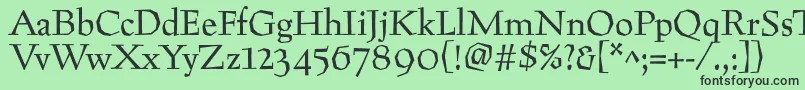 フォントPreissig – 緑の背景に黒い文字