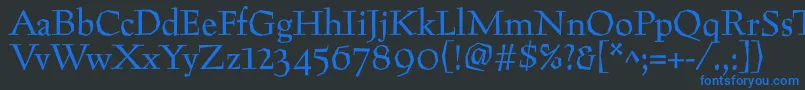 Preissig Font – Blue Fonts on Black Background