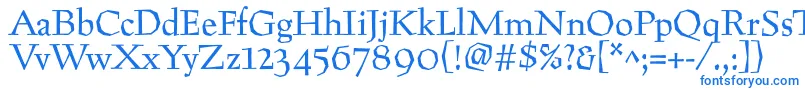 フォントPreissig – 白い背景に青い文字