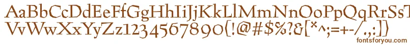 Preissig-fontti – ruskeat fontit valkoisella taustalla