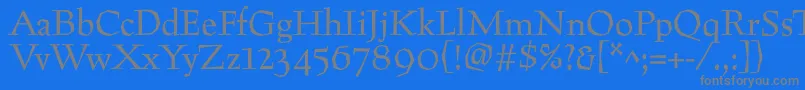 フォントPreissig – 青い背景に灰色の文字