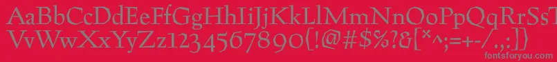 フォントPreissig – 赤い背景に灰色の文字