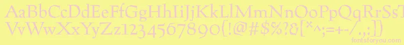 フォントPreissig – ピンクのフォント、黄色の背景