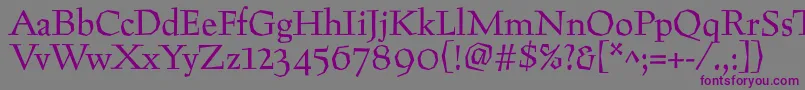 Preissig-Schriftart – Violette Schriften auf grauem Hintergrund