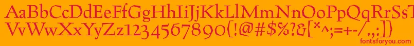 Preissig Font – Red Fonts on Orange Background