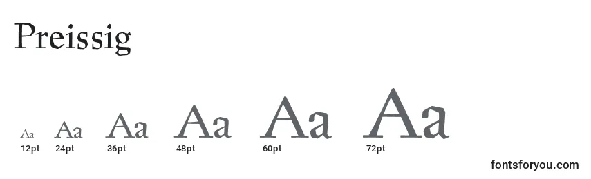 Preissig Font Sizes