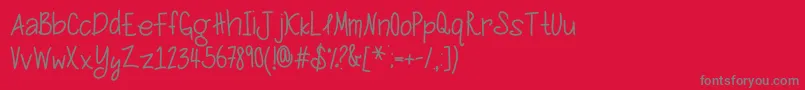 JessicaAndAlex Font – Gray Fonts on Red Background