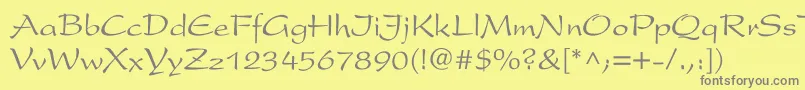 フォントLeib – 黄色の背景に灰色の文字