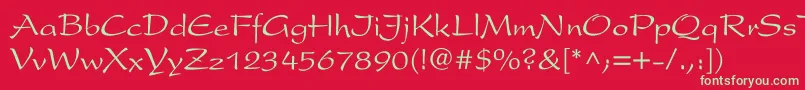 フォントLeib – 赤い背景に緑の文字