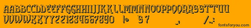 VtksSolution3D-Schriftart – Schwarze Schriften auf orangefarbenem Hintergrund