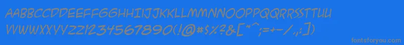 フォントAcmesecretagentbbItal – 青い背景に灰色の文字