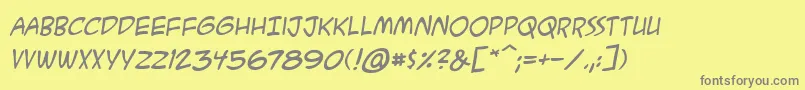 AcmesecretagentbbItal Font – Gray Fonts on Yellow Background