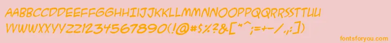 AcmesecretagentbbItal Font – Orange Fonts on Pink Background