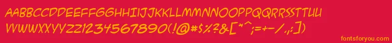 AcmesecretagentbbItal Font – Orange Fonts on Red Background