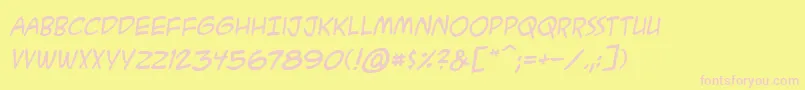 AcmesecretagentbbItal Font – Pink Fonts on Yellow Background