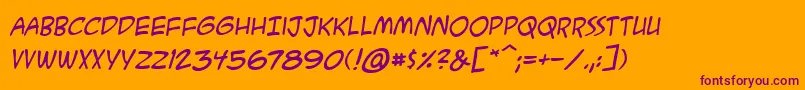 AcmesecretagentbbItal Font – Purple Fonts on Orange Background