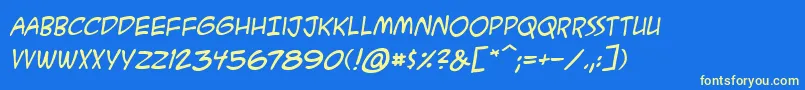 AcmesecretagentbbItal Font – Yellow Fonts on Blue Background