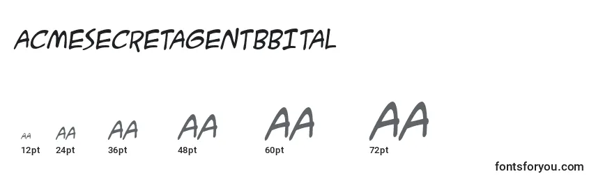 Размеры шрифта AcmesecretagentbbItal (71005)