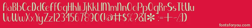 BlueMelody Font – Green Fonts on Red Background