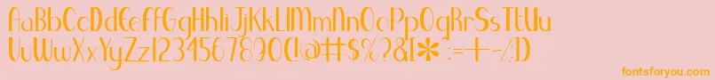 BlueMelody-Schriftart – Orangefarbene Schriften auf rosa Hintergrund