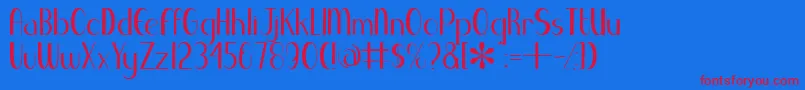 BlueMelody Font – Red Fonts on Blue Background