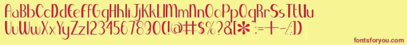 BlueMelody Font – Red Fonts on Yellow Background