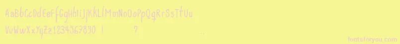 Acwanita Font – Pink Fonts on Yellow Background