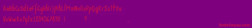 Acwanita-Schriftart – Rote Schriften auf violettem Hintergrund