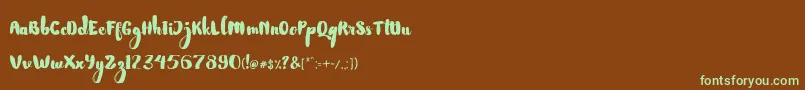 Шрифт NightamoreBrushFreeFont – зелёные шрифты на коричневом фоне
